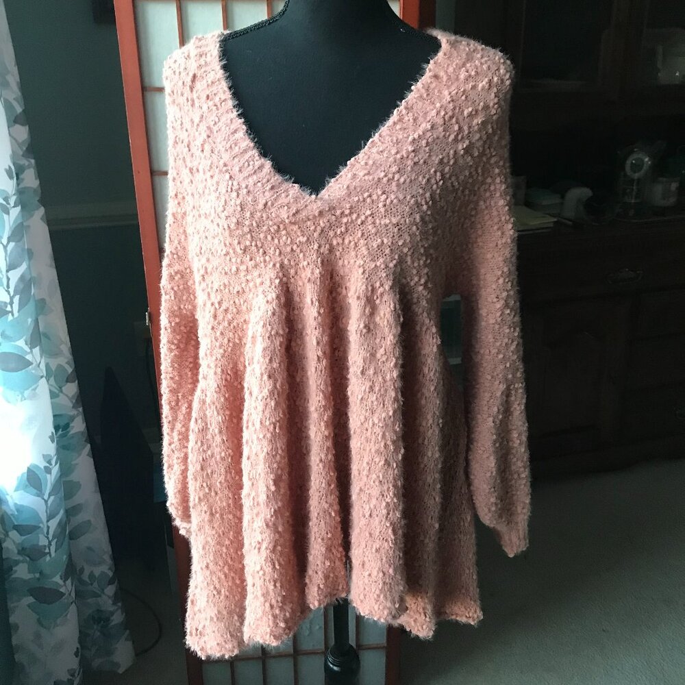 Pink POL Peplum Sweater NEW Large (14-16)